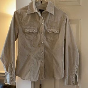 Corduroy shirt with pearl snaps